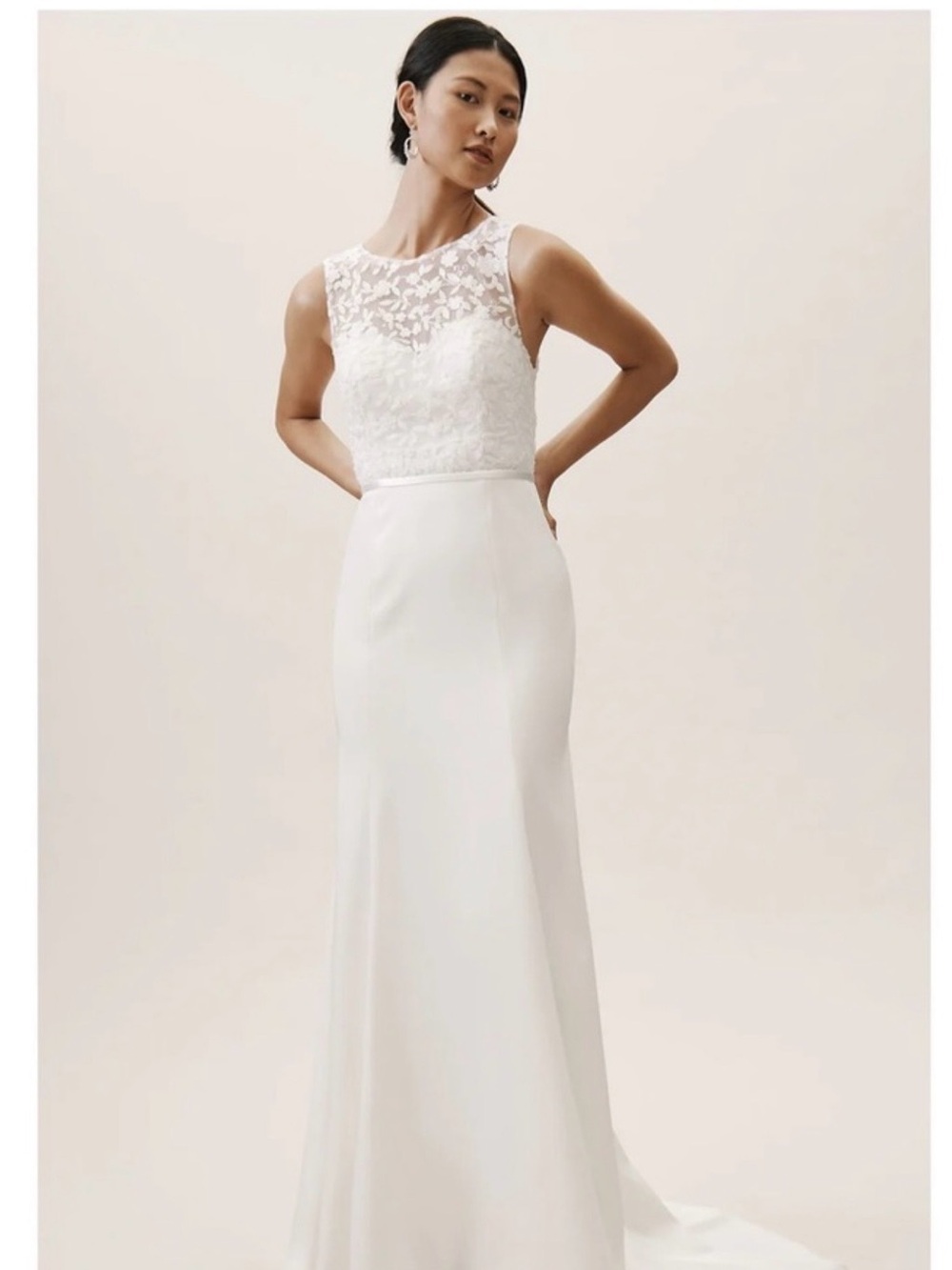 BHLDN Jenny Yoo Winslet Gown Ivory Lace Bodice Sleeveless Wedding Dress